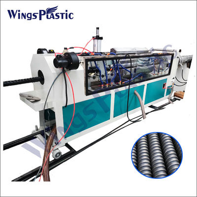 HDPE gewölbtes Rohr, welches Maschine PET das Plastikwickelfalzrohr herstellt Maschine macht