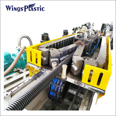 DWC-HDPE Rohr-Betriebsdoppel-wandige gewölbte Rohr-Verdrängungs-Linie 180kg/H