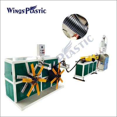 Plastik-PE-/PP/PVCmaschinen-einzelne Wand-flexibler gewölbter Leitungsrohr-Extruder, der Maschine herstellt
