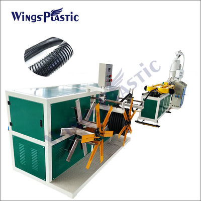 Einzelne Wand PVCs des vollautomatischen Plastik-PET-pp. runzelte das Rohr, das Extruder-Maschine herstellt