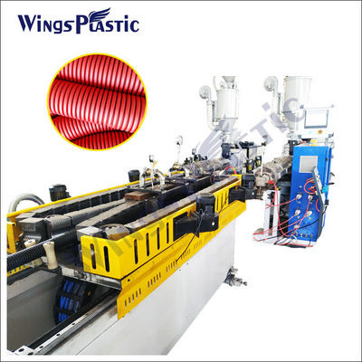 Hohes produktives HDPE doppel-wandige gewölbte Rohr-Verdrängungs-Linie des Rohr-Abwasser-DWC, die Maschine herstellt